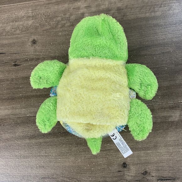 Aurora The Turtle Hand Puppet Green Plush Stuffed Animal Full Body 10" Blue Eyes - Picture 3 of 16